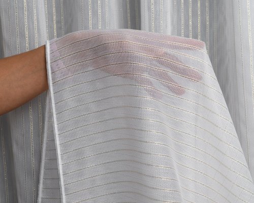 FIRANA JODEŁKA LINIE PION TŁO BIEL-ZŁOTO OŁ. 300CM