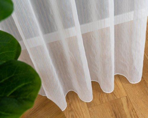 FIRANA JODEŁKA LINIE PION TŁO BIEL-ZŁOTO OŁ. 300CM