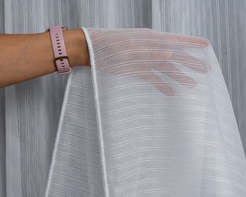 FIRANA JODEŁKA LINIE PION TŁO biel OŁ. 300CM