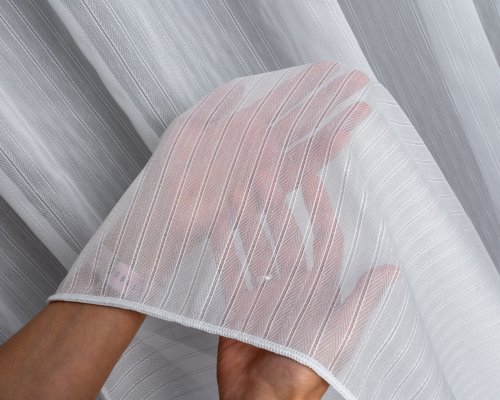 Firana jodełka linie pion tło biel oł. 300cm