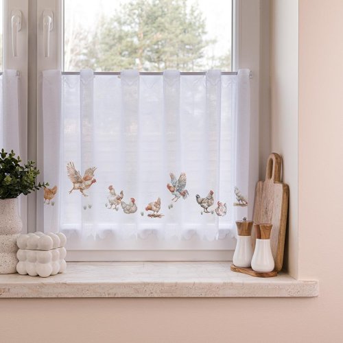 ZAZDROSTKA ŻAKARD KURY 50CM/70CM  (cena za 0,50mb)