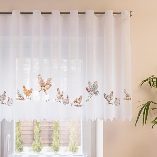 ZAZDROSTKA ŻAKARD KURY 50CM/70CM  (cena za 0,50mb)