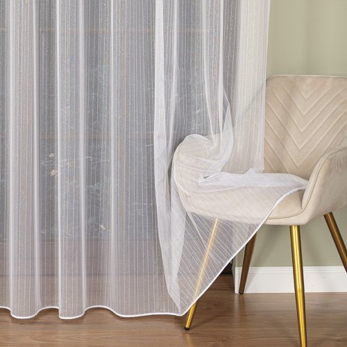 FIRANA FANTAZYJNA TŁO BIEL ZŁOTO OŁ. 300CM