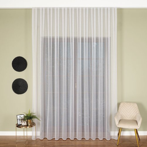 FIRANA FANTAZYJNA TŁO BIEL ZŁOTO OŁ. 300CM