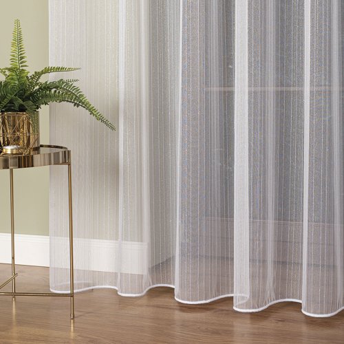 FIRANA FANTAZYJNA TŁO BIEL ZŁOTO OŁ. 300CM