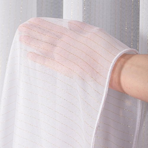 Firana jodełka tło biel złoto oł. 300cm