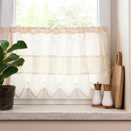ZAZDROSTKA ERIS KORONKA AŻUR  KREM metraż 45CM/75CM(cena za 0,50mb)