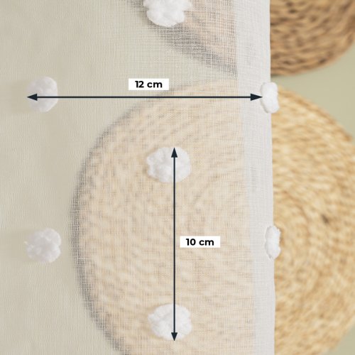 FIRANA NATURALNY SPLOT KROPKI WYPUKŁE 3D OŁ. 300CM