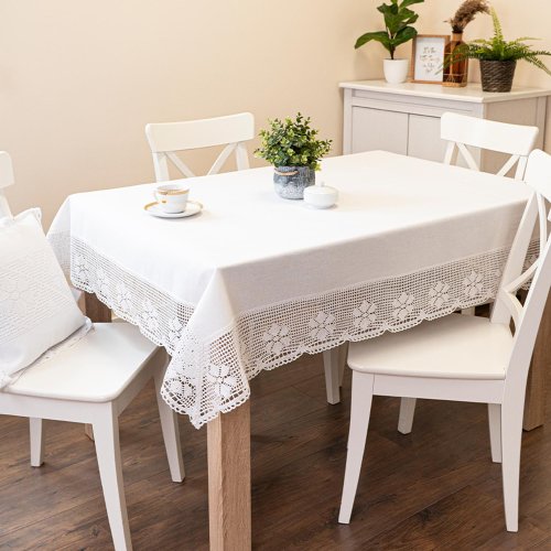 OBRUS RACHELA BIEL KORONKA 