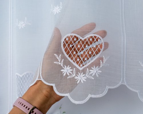 ZAZDROSTKA HAFT SERCE PANELOWA 40/70CM  (cena za 0,50mb)