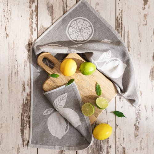 Ścierka kuchenna 50x70cm 1szt CYTRYNA SZARA 001