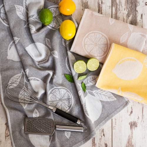 Ścierka kuchenna 50x70cm 1szt CYTRYNA SZARA 001