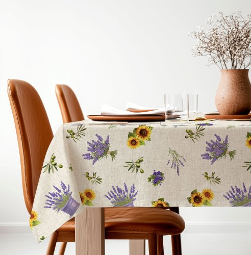 Obrus lawenda słoneczniki 140x180m