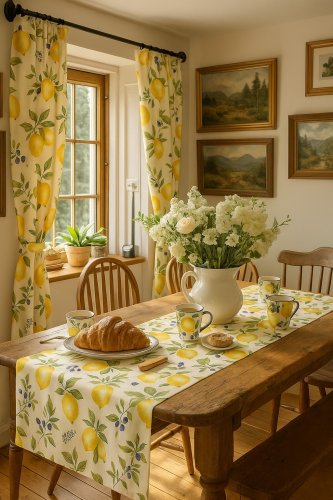 Zasłona cytryna gałązka 140cm