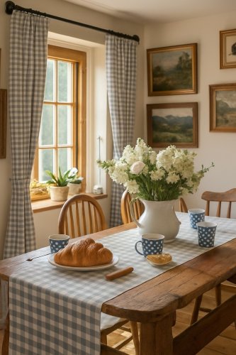 Zasłona szara krata obustronna szer.130cm