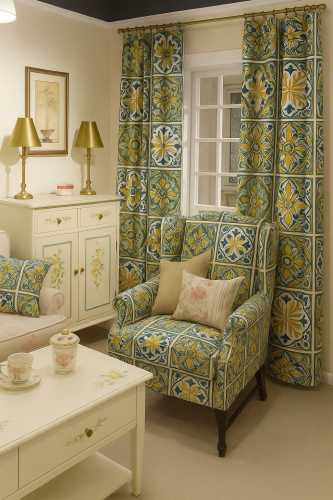 Zasłona terakota mozaika 140cm