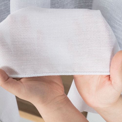 FIRANA BATYST NATURAL PAS SREBRNY 300CM