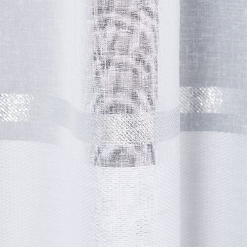 FIRANA BATYST NATURAL PAS SREBRNY 300CM