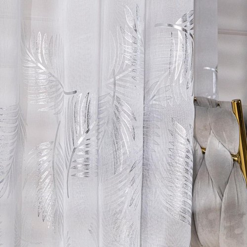 FIRANA ETAMINA SREBRNE LIŚCIE 280CM