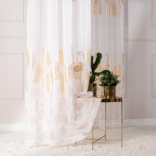 FIRANA ETAMINA ZŁOTE LIŚCIE GOTOWA 140cm/250cm 