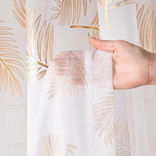 FIRANA ETAMINA ZŁOTE LIŚCIE GOTOWA 140cm/250cm 