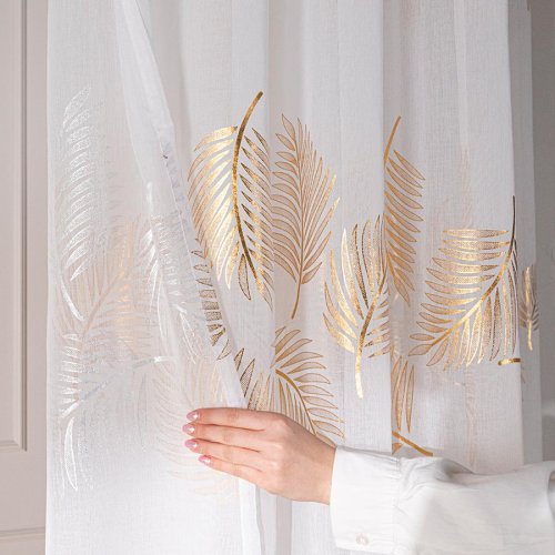 Firana etamina złote liście 280cm