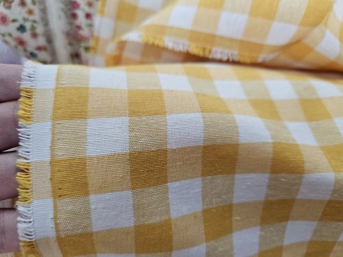 ZESTAW LAMBREKIN + ZAZDROSTKA ŻÓŁTA KRATA RUSTYKA KORONKA