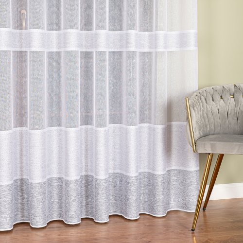 Firana fantazyjna pasy szare do 300cm