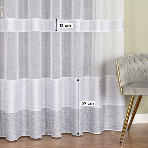 FIRANA FANTAZYJNA PASY SZARE DO 300CM