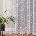 Firana grecki tiul haftowane listki 250cm (ostatnie 4metrów)