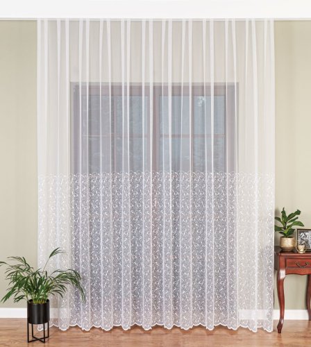 FIRANA GRECKI TIUL HAFTOWANE LISTKI 250CM (ostatnie 4metrów)