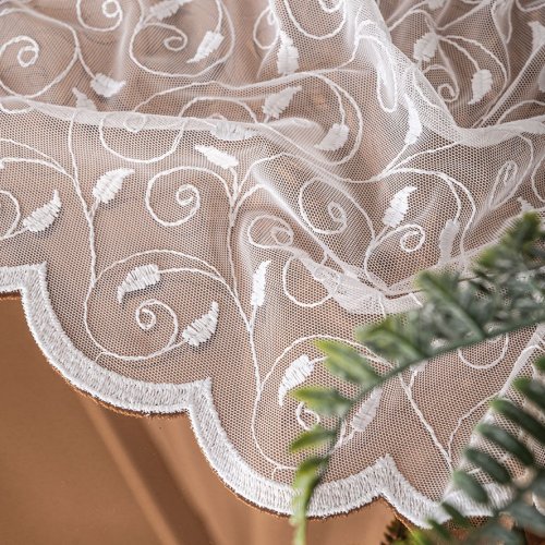 FIRANA GRECKI TIUL HAFTOWANE LISTKI 250CM (ostatnie 4metrów)