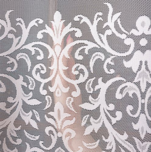 FIRANA ŻAKARD KORONKA DOŁEM BIAŁA DO 330CM