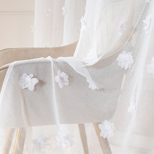 Firana etamina perła kwiaty 3d do 280cm