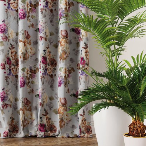 ZASŁONA BLACKOUT ELEONOR SZARE TŁO SZER.150cm