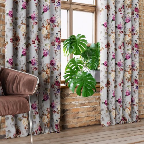 ZASŁONA BLACKOUT ELEONOR SZARE TŁO SZER.150cm