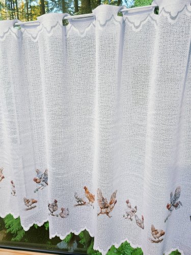 ZAZDROSTKA ŻAKARD KURY 50CM/70CM  (cena za 0,50mb)