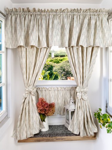 ZAKOSTYL KOMPLET KREM MAŁE RÓŻE PROWANSJA