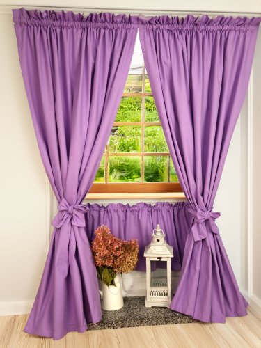 Zakostyl zasłony + zazdrostka fiolet wrzos