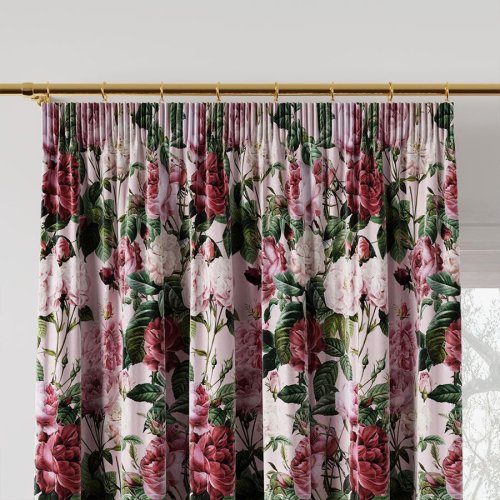 ZASŁONA VELVET  ROSES SZARE RÓŻ TŁO SZER.150cm