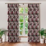 Zasłona velvet  roses szare róż tło szer.150cm