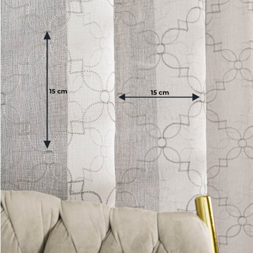 FIRANA ETAMINA HAFTOWANA SZARA NITKA DO 280CM 