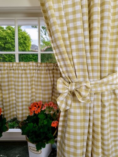 ZAKOSTYL ZASŁONY + ZAZDROSTKA KRATKA BRĄZ KORONKA