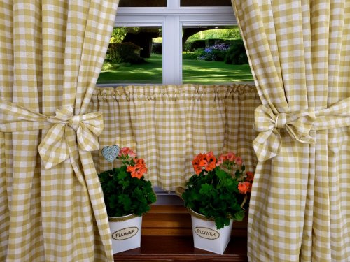 ZAKOSTYL ZASŁONY + ZAZDROSTKA KRATKA BRĄZ KORONKA