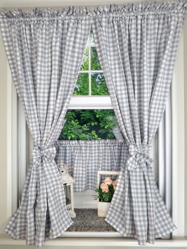 Zakostyl zasłony + zazdrostka kratka obustronna