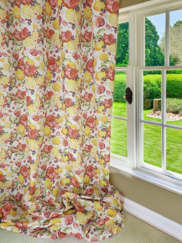 Zasłona  cytryny granaty  szer.130cm