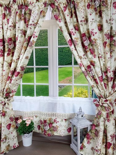 Zakostyl zasłony + zazdrostka angielskie róże