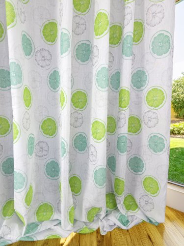 ZASŁONA DEKORACYJNA ETAMINA NOWOCZESNA CYTRYNY SZER.130CM