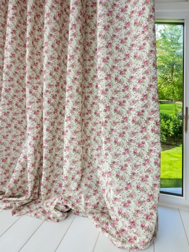 ZASŁONA VINTAGE SHABBY CHIC ROSES SZER.130CM