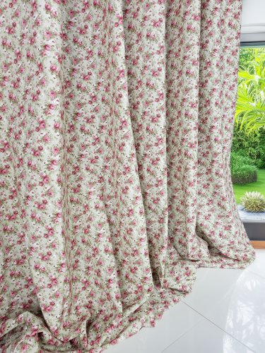 ZASŁONA VINTAGE SHABBY CHIC ROSES SZER.130CM